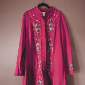 Sundance Pink Dress with Floral Embroidery